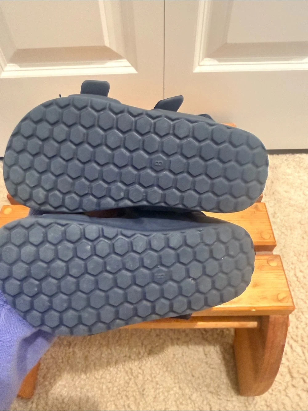 Cat & Jack Kids Navy Buckle Sandals (Velcro) sz 8c